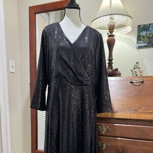 Chico’s Black Sequin Midi Dress – Size 2 (Large, US 12/14)